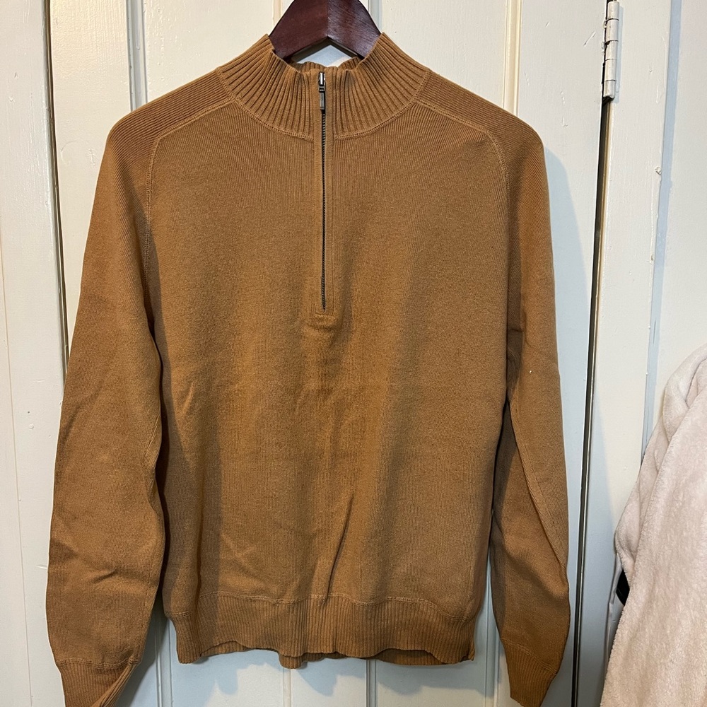 Men’s Brown Small Half Zip Pullover Mock Turtleneck By Merona Preloved Fashion